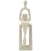 Mauro Ferretti Statuetta decorativa da lettura color crema 8.5x6.5x24 cm