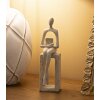 Mauro Ferretti Statuetta decorativa da lettura color crema 8.5x6.5x24 cm
