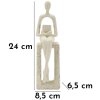 Mauro Ferretti Statuetta decorativa da lettura color crema 8.5x6.5x24 cm