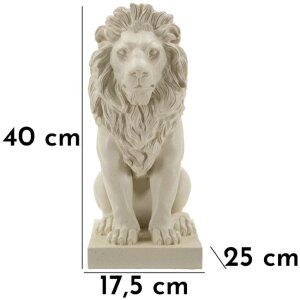Mauro Ferretti Scultura Leone Stons 17,5x25x40 cm crema