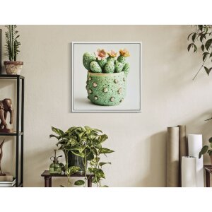 Mauro Ferretti Quadro con cornice Cactus in vaso 40x2,8x40 cm
