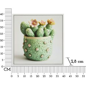 Mauro Ferretti Quadro con cornice Cactus in vaso 40x2,8x40 cm