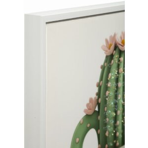 Mauro Ferretti Quadro su tela con cornice Cactus in vaso 40x2,8x40 cm
