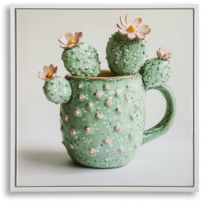 Mauro Ferretti Quadro con cornice Cactus in vaso 40x2,8x40 cm