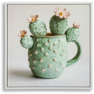 Mauro Ferretti Quadro con cornice Cactus in vaso 40x2,8x40 cm