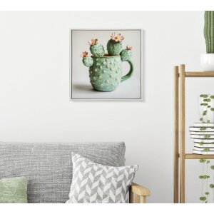 Mauro Ferretti Quadro con cornice Cactus in vaso 40x2,8x40 cm