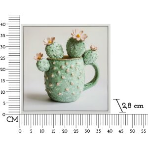 Mauro Ferretti Quadro con cornice Cactus in vaso 40x2,8x40 cm