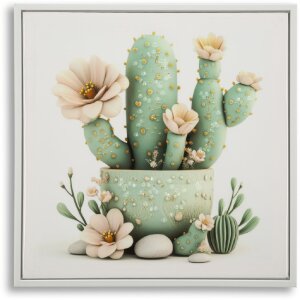 Mauro Ferretti Quadro con cornice Cactus vaso 40x2,8x40 cm