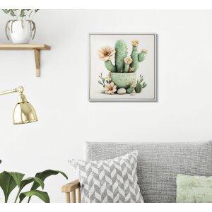 Mauro Ferretti Quadro con cornice Cactus vaso 40x2,8x40 cm