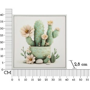 Mauro Ferretti Quadro con cornice Cactus vaso 40x2,8x40 cm