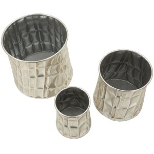 Mauro Ferretti Set di vasi argento 3 pezzi Ø35x38,5 / Ø27,5x33 / Ø18,5x26,5 cm
