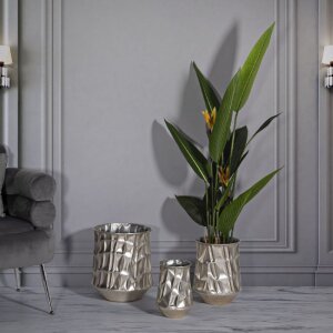 Mauro Ferretti Set di vasi argento 3 pezzi Ø35x38,5 / Ø27,5x33 / Ø18,5x26,5 cm