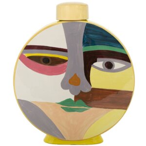 Mauro Ferretti Vaso Piccassy colorato rotondo 28x9x33 cm
