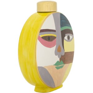 Mauro Ferretti Vaso Piccassy colorato rotondo 28x9x33 cm