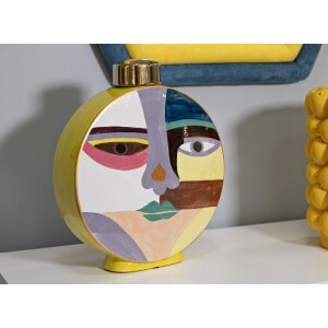 Mauro Ferretti Vaso Piccassy colorato rotondo 28x9x33 cm