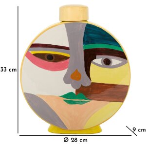 Mauro Ferretti Vaso Piccassy colorato rotondo 28x9x33 cm