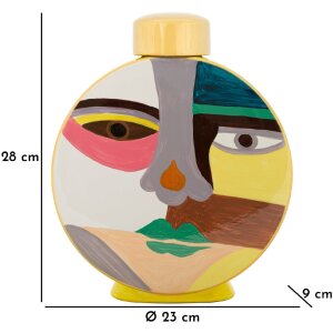Mauro Ferretti Vaso Piccassy Colorato rotondo 23x9x28 cm