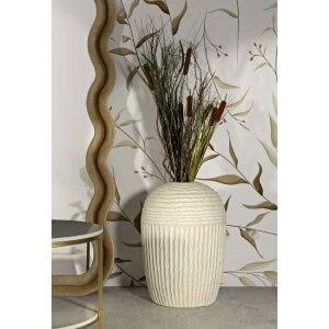 Mauro Ferretti Vaso Cristalli di Ghiaccio Ø39x56cm crema MGO opaco