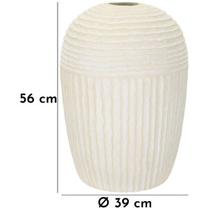 Mauro Ferretti Vaso Cristalli di Ghiaccio Ø39x56cm crema MGO opaco