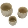 Mauro Ferretti Set 3 vasi cachepot Flocke 30,5x27/25x22,2/19,5x18 cm crema