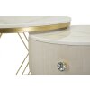 Mauro Ferretti Tavolini Votix set 2 pezzi crema oro 70x48 50x43,5 cm