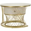 Mauro Ferretti Tavolini Votix set 2 pezzi crema oro 70x48 50x43,5 cm