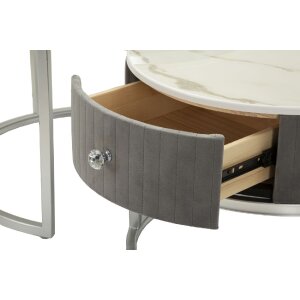 Mauro Ferretti Tavolini Greys Set 2 pezzi 70x45 – 50x40 cm grigio argento