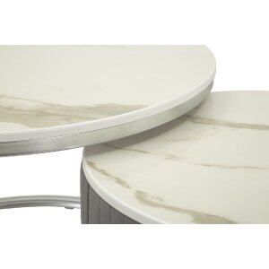 Mauro Ferretti Tavolini Greys Set 2 pezzi 70x45 – 50x40 cm grigio argento
