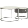 Mauro Ferretti Tavolini Greys Set 2 pezzi 70x45 – 50x40 cm grigio argento