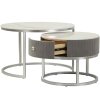 Mauro Ferretti Tavolini Greys Set 2 pezzi 70x45 – 50x40 cm grigio argento