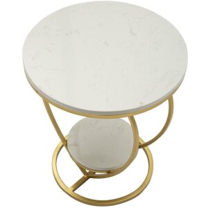 Mauro Ferretti Tavolino laterale a cuore Ø 40x45,5 cm oro bianco