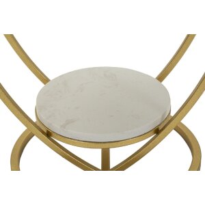 Mauro Ferretti Tavolino laterale a cuore Ø 40x45,5 cm oro bianco