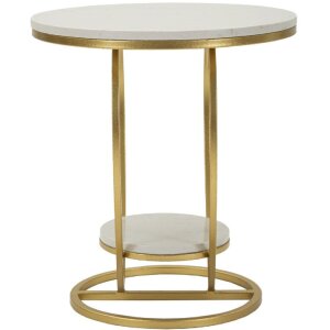Mauro Ferretti Tavolino laterale a cuore Ø 40x45,5 cm oro bianco