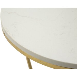 Mauro Ferretti Tavolino laterale a cuore Ø 40x45,5 cm oro bianco