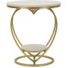 Mauro Ferretti Tavolino laterale a cuore Ø 40x45,5 cm oro bianco