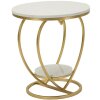 Mauro Ferretti Tavolino laterale a cuore Ø 40x45,5 cm oro bianco