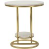 Mauro Ferretti Tavolino laterale a cuore Ø 40x45,5 cm oro bianco