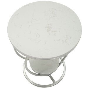 Mauro Ferretti Tavolino laterale a cuore Ø 40x45,5 cm argento bianco