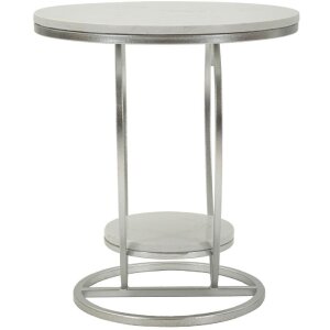 Mauro Ferretti Tavolino laterale a cuore Ø 40x45,5 cm argento bianco