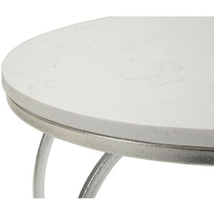 Mauro Ferretti Tavolino laterale a cuore Ø 40x45,5 cm argento bianco