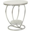 Mauro Ferretti Tavolino laterale a cuore Ø 40x45,5 cm argento bianco