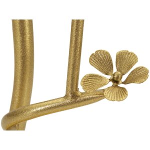 Mauro Ferretti Tavolino laterale uccelli Ø38x60cm oro vetro ferro struttura a rami
