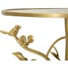 Mauro Ferretti Tavolino laterale uccelli Ø38x60cm oro vetro ferro struttura a rami