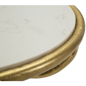 Mauro Ferretti Tavolino Vögel Marble Ø 38x60 cm oro bianco