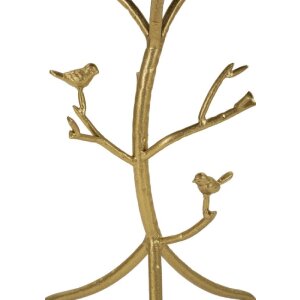 Mauro Ferretti Tavolino Vögel Marble Ø 38x60 cm oro bianco