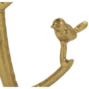 Mauro Ferretti Tavolino Vögel Marble Ø 38x60 cm oro bianco
