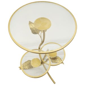 Mauro Ferretti Tavolino con 3 ripiani Ø 54x69,5 cm oro