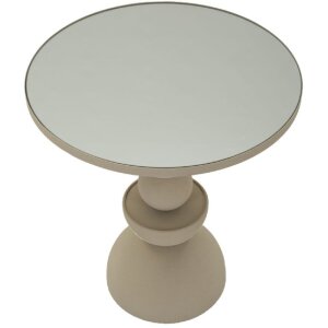 Mauro Ferretti Tavolino Dune con piano specchiato Ø 45x49,5 cm crema