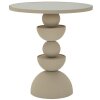 Mauro Ferretti Tavolino Dune con piano specchiato Ø 45x49,5 cm crema