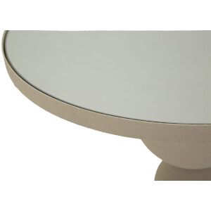 Mauro Ferretti Tavolino Düne con piano specchio Ø 40,5x42 cm crema